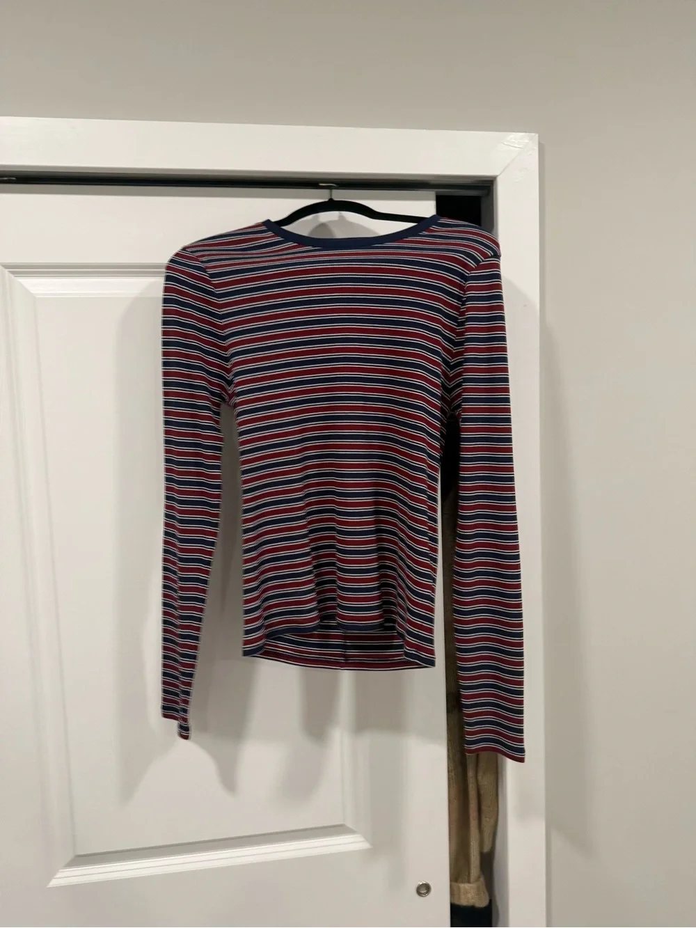 J. Crew Navy, Red & White Striped Crewneck Top